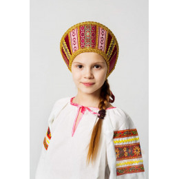 Русский народный костюм КОКОШНИКИ Кокошник Марья МИС -00-10-00, Высота 11 см