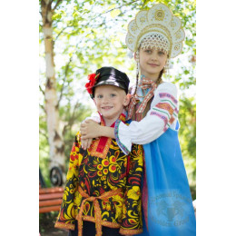 Русский народный костюм КОСОВОРОТКИ Косоворотка хохлома ХОХ-00-14-00, рост 146-152