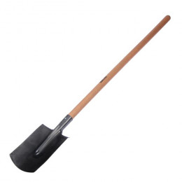Лопата штыковая, прямоугольная, L = 139 см, с деревянным черенком, МИКС
