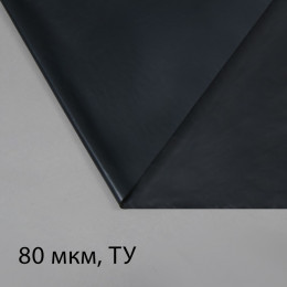 Плёнка полиэтиленовая, техническая, толщина 80 мкм, 100 × 3 м, рукав (2 × 1,5 м), чёрная, 2 сорт, Эконом 50 %