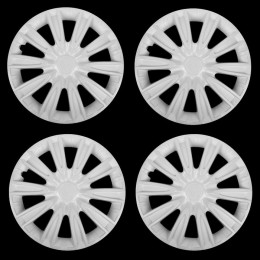 Колпаки колесные R16 "ТОРНАДО", белый глянец карбон, набор 4 шт