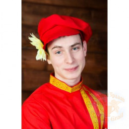 Русский народный костюм КГВ, Картуз габардин взрослый красный