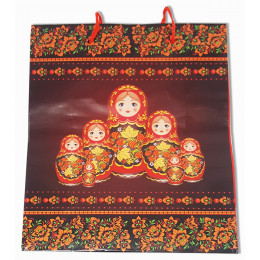 Упаковка пакет-сумка, русский сувенир, бумажный 21x18