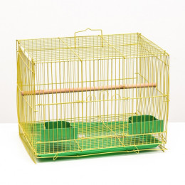 Клетка для птиц 39 х 28 х 29 см, жёлтая