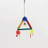 Игрушка для птиц Разноцветный треугольник, с колокольчиком, микс