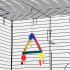 Игрушка для птиц Разноцветный треугольник, с колокольчиком, микс