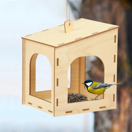 Кормушка для птиц «Домик малый», 15 × 14 × 17 см